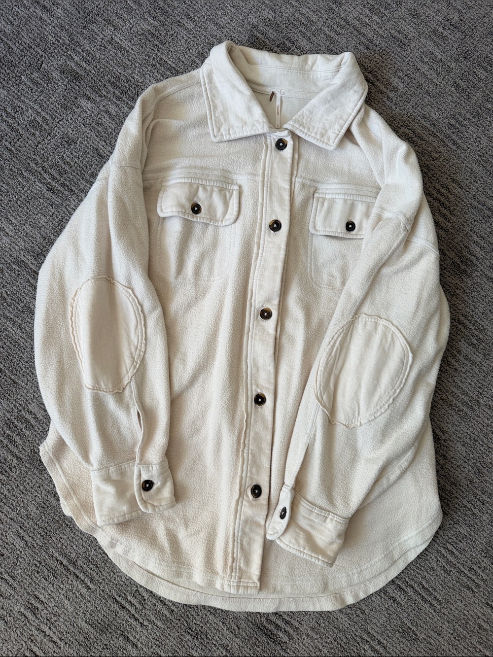 Women’s Cream Button-Up Overshirt Jacket